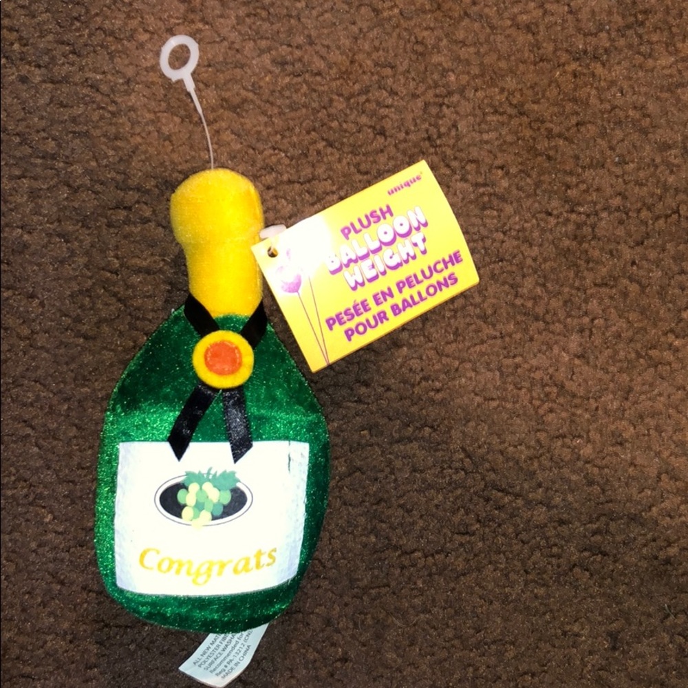 Plush Champagne Bottle Balloon Weight Pack of 6